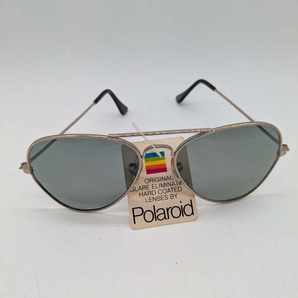 Polaroid Vtg 70s Bonneau Aviator Pilot Silver Unisex Sunglasses Original A001 - Picture 4 of 14